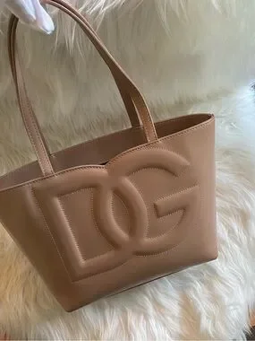 Dolce & Gabbana | Bags | Dolce Gabbana Logo Leather Small Tote ...